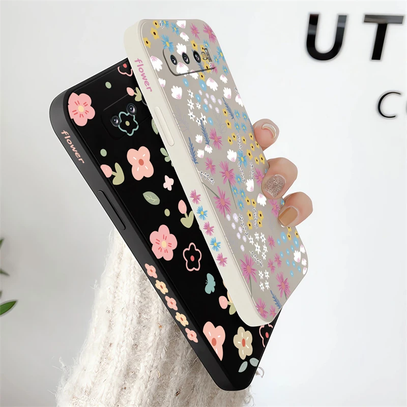 Casing bunga lembut untuk Samsung Galaxy S8 S9 Plus S10 Lite J4 J6 Plus 2018 S10E Note 10 Plus 8 9 penutup tahan guncangan silikon