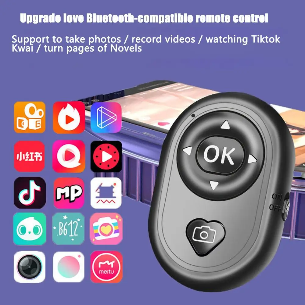 บลูทูธรีโมทคอนโทรล Selfie ชัตเตอร์เพลง Media Play Wireless สำหรับ Ios Android