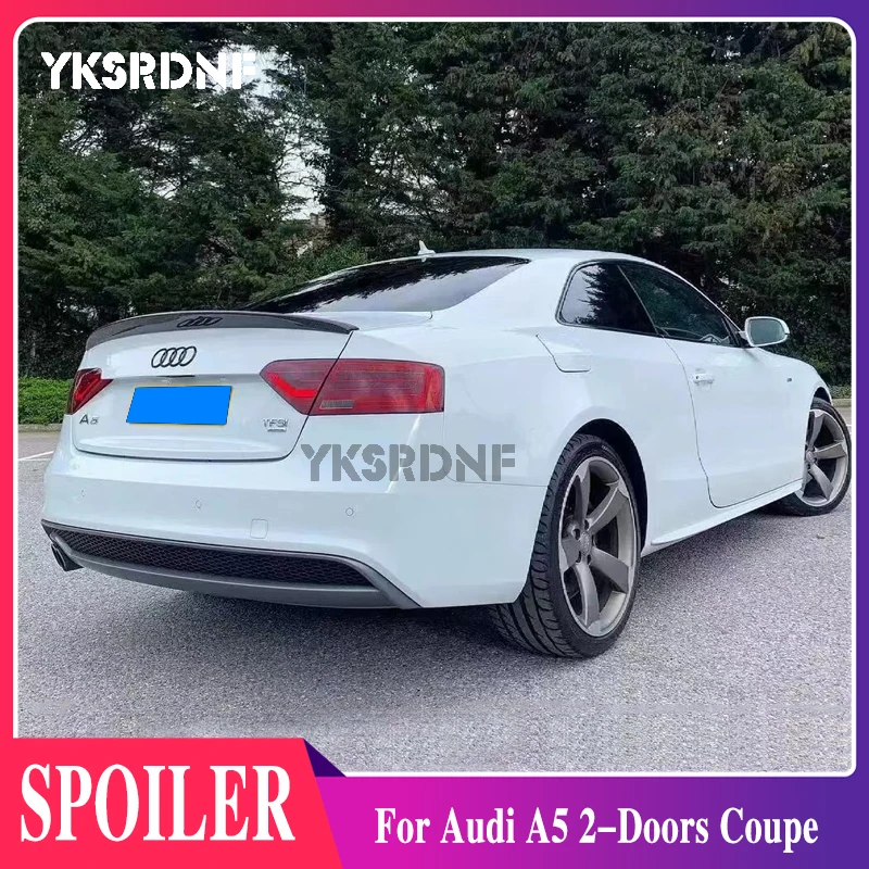 For Audi A5 2-Doors Coupe Carbon Fiber Car Rear Spoilers Trunk Tail Wing Lip Spoiler 2008-2016 Car Modified Accessori