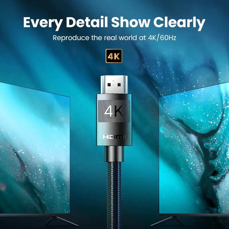 كابل HDMI من UGREEN بدقة 4K/60Hz وكابل HDMI 2.0 لـ RTX 3080 وPS4 وXbox ومقسم HDMI ومفتاح HDMI وكابل Ethernet بدقة 4K و3D - 2