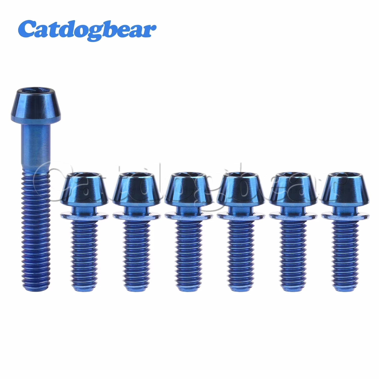 Catdogbear 1pcs M6x35mm Cone Head Screw/1pcs M6x35mm Cylinder + 6 pcs M6x16 M6x18 M6x20mm Socket Head Titanium Bolts with Washer