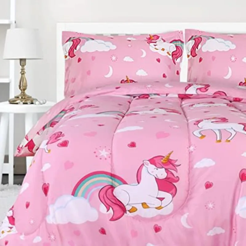 

All Season Unicorn Comforter Set with 2 Pillow Cases, 3 count Soft Brushed Microfiber , Machine Washable