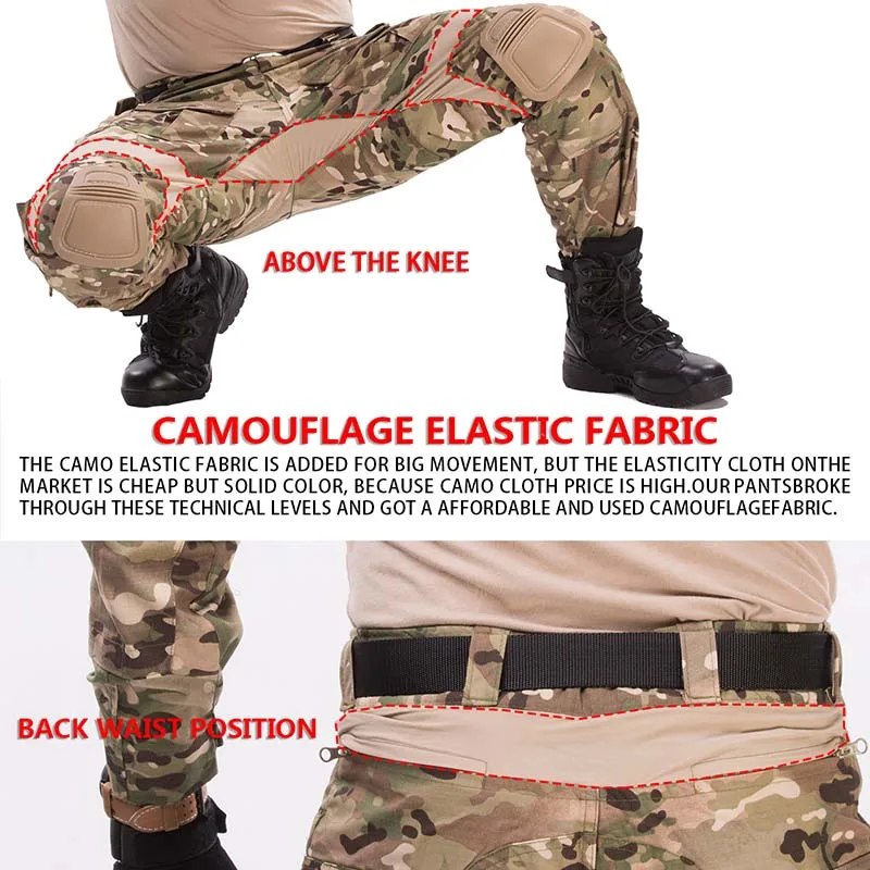 Tactical Pants Military Suits Combat Shirts Pants Airsoft Paintball Work Clothing US Army Camo Scouting Police Uniform Shoot Kit