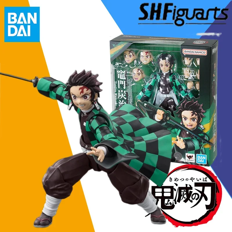 

In Stock Bandai Original S.H.Figuarts SHF Demon Slaye Tanjiro Kamado Anime Action Figure Model Finished Toy Gift for Children