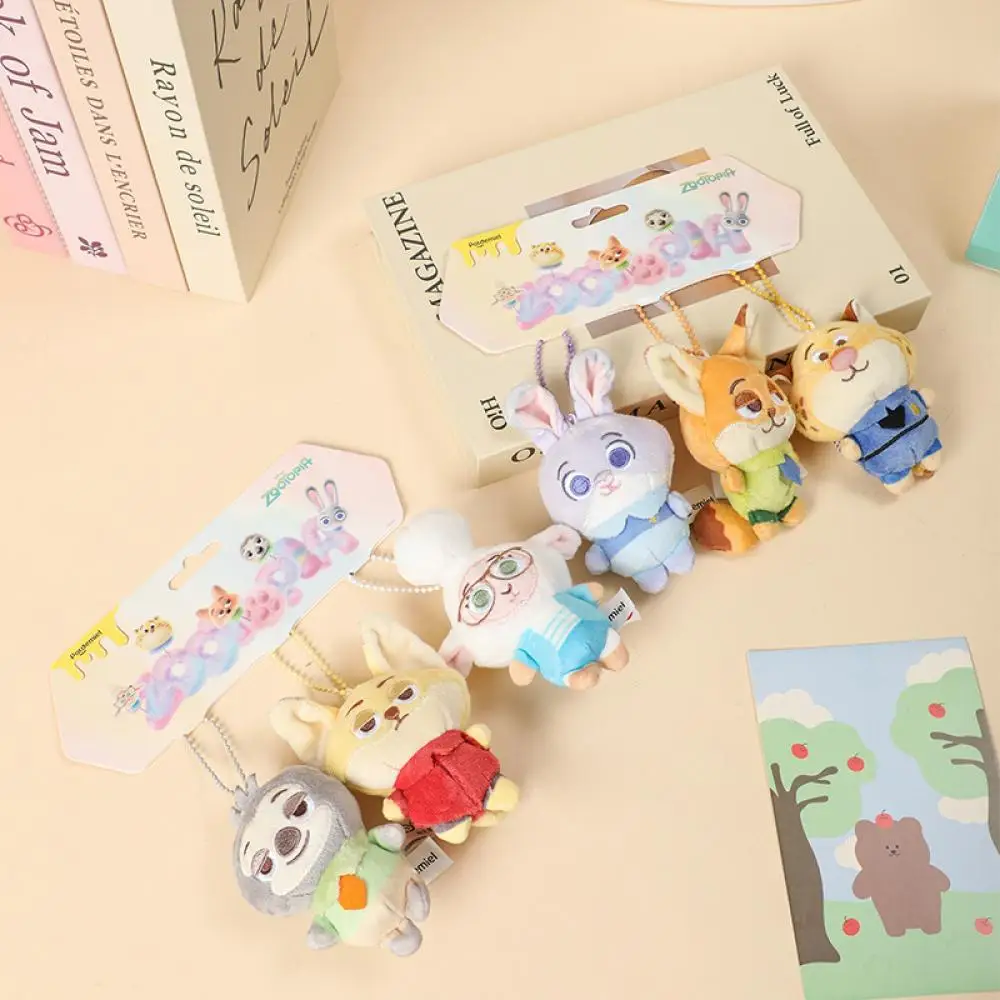 ديزني Zootopia سلسلة جوديث نيك ليوبارد ضابط أفخم قلادة مجموعة لطيف محشوة المفاتيح لعب طفل عاشق صديق هدية عيد ميلاد