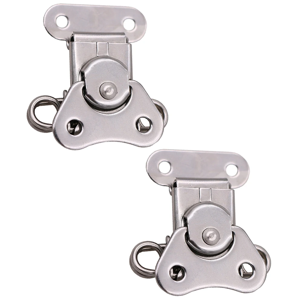 

2pcs Stainless Steel Butterfly Spring Loaded Lock For Cabinet Box Case Door Replacement 304 Silver Steel Clamp Latch