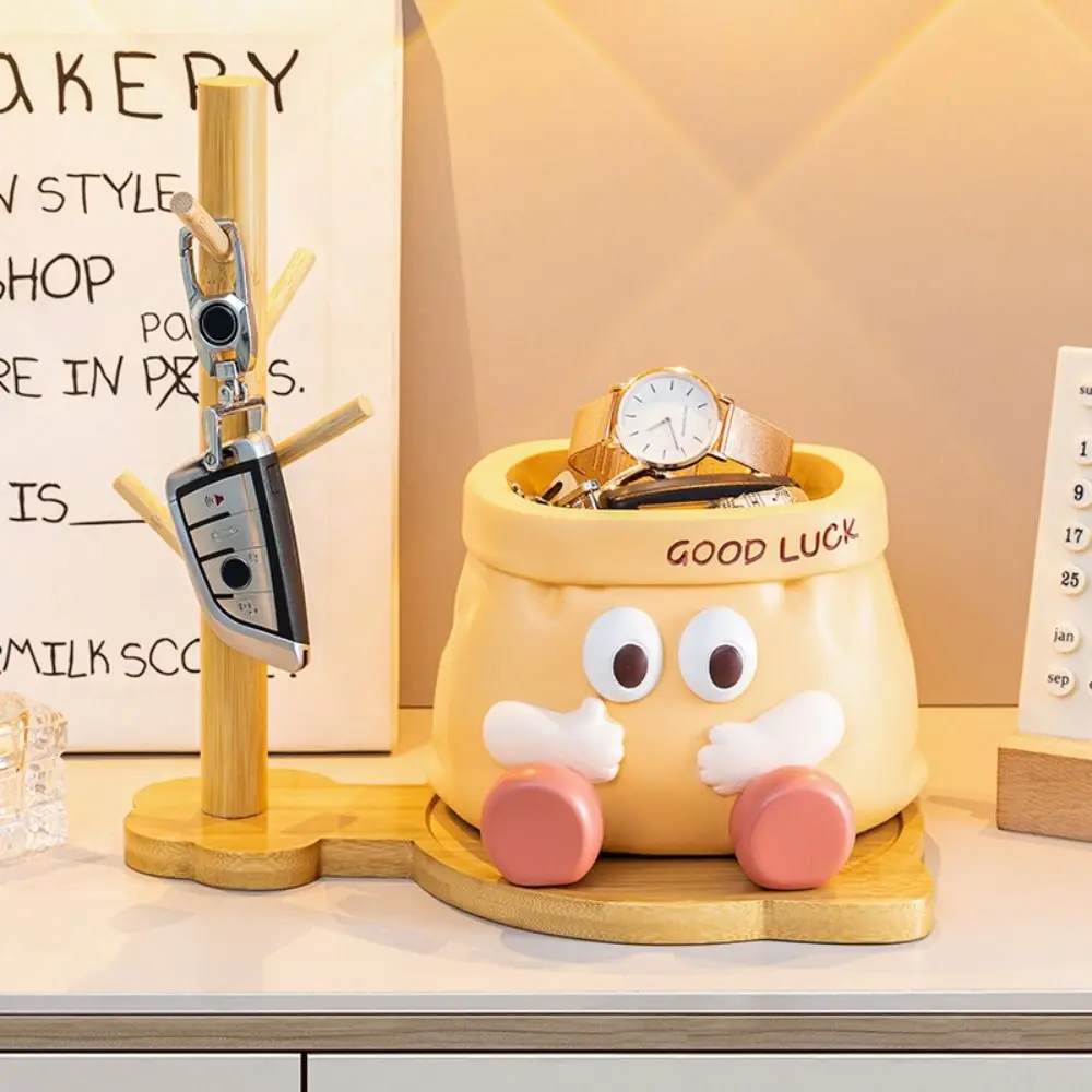 

Multifunctional Desktop Storage Box Organizer Key Storage Cartoon Pen Holder Stationery Kids Gift Resin Ornaments Home Decor