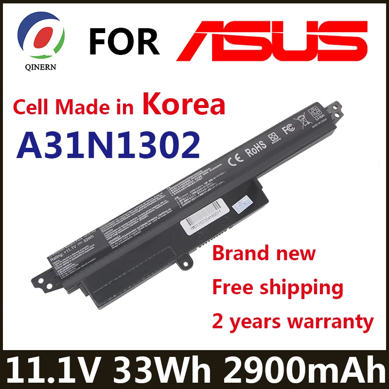 A31N1302 33Wh 2900MAH Laptop Battery For ASUS VivoBook X200CA X200MA X200M X200LA F200CA X200CA R200CA 11.6