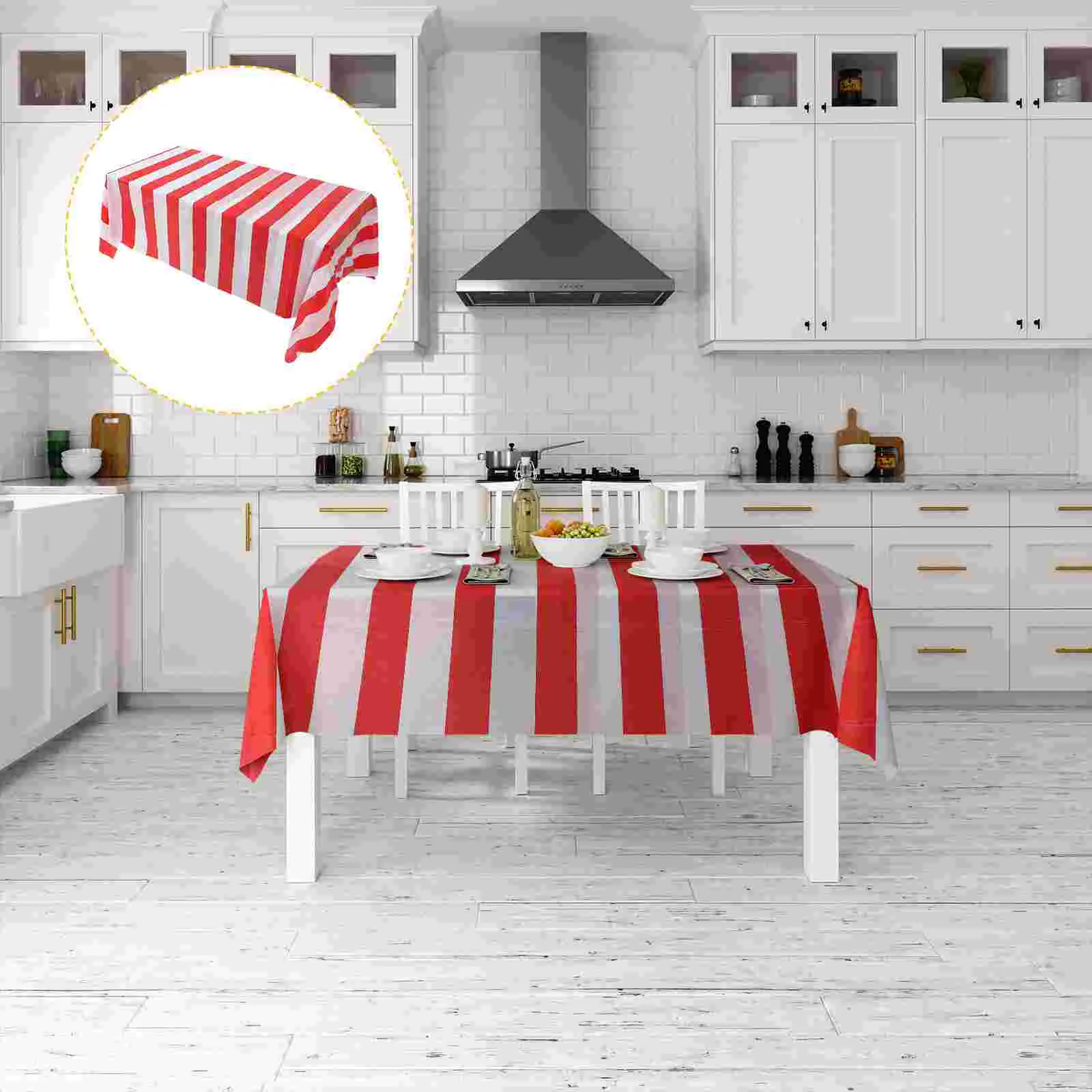 2 Pcs Dining Room Table Decor Circus Tablecloth Party Cover Stripe Birthday Red Theme Decorations Decorative