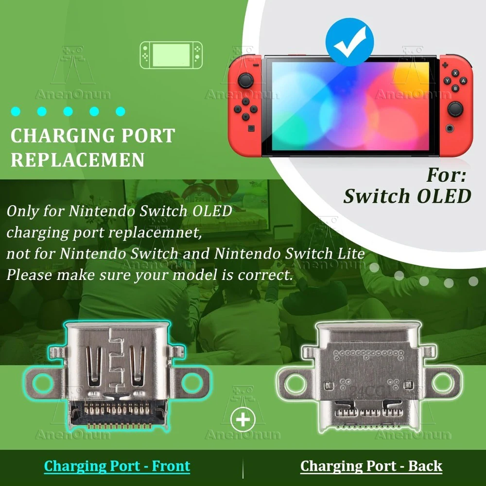 Port ładowania USB-C do Switch OLED, złącze dokujące do konsoli Switch OLED, gniazdo zasilania, port zamienny do naprawy