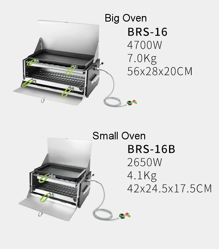 BRS-16 Outdoor Folding Gas Stove Removable Portable Camping Cooking Barbecue Grill Stainless Steel Hiking Picnic BBQ Oven