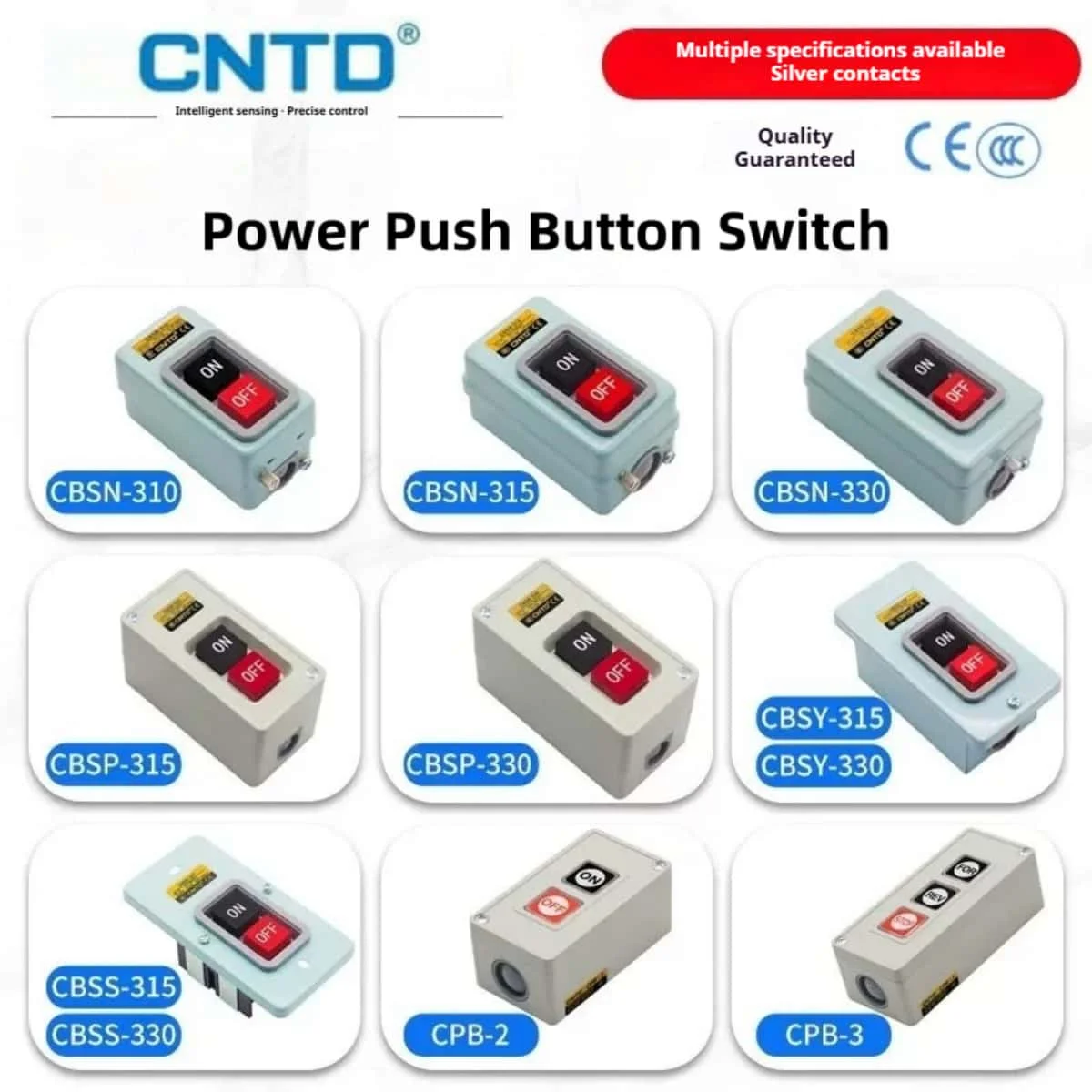 CBS Industrial Power Latch Switch 380V 3 Phase Surface Flush Recessed 10A 15A 30A Metal Plastic Push Button Marine Industrial