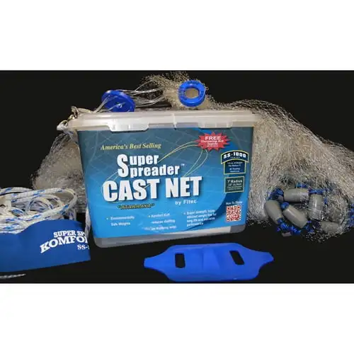 

Fitec 10870 Ss1000 Super Spreader Clear Mono 7' X 3/8 Mesh Fishing Cast Net