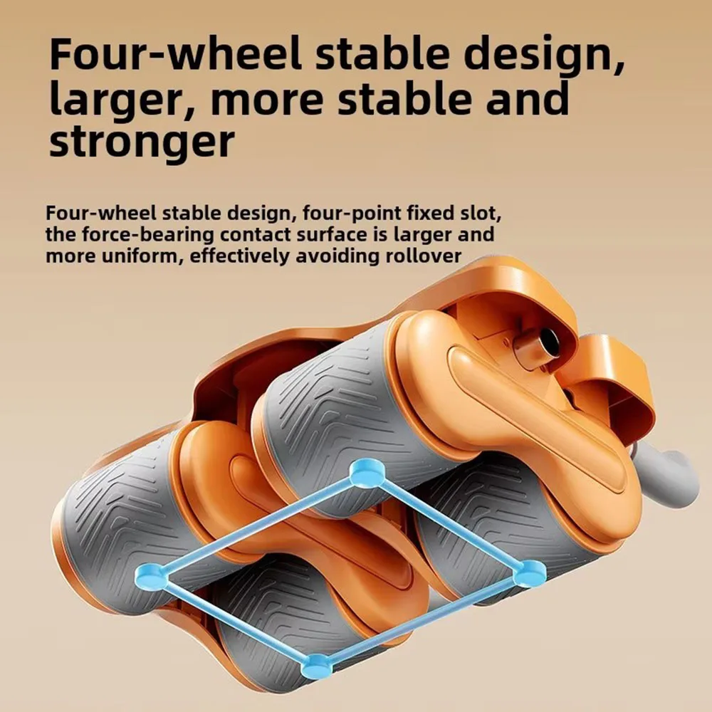 Dispositivo per l'allenamento dei muscoli addominali a rimbalzo automatico della ruota addominale a quattro ruote Dispositivo per l'allenamento della pancia sottile per il fitness domestico