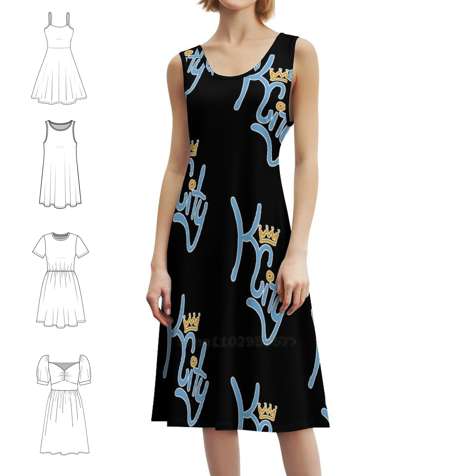 

Kansas City Blue Korean Style Casual Dress For Women Simple Daily Office Lady Dresses Kc Kansas City Kc Royals Royals Royals