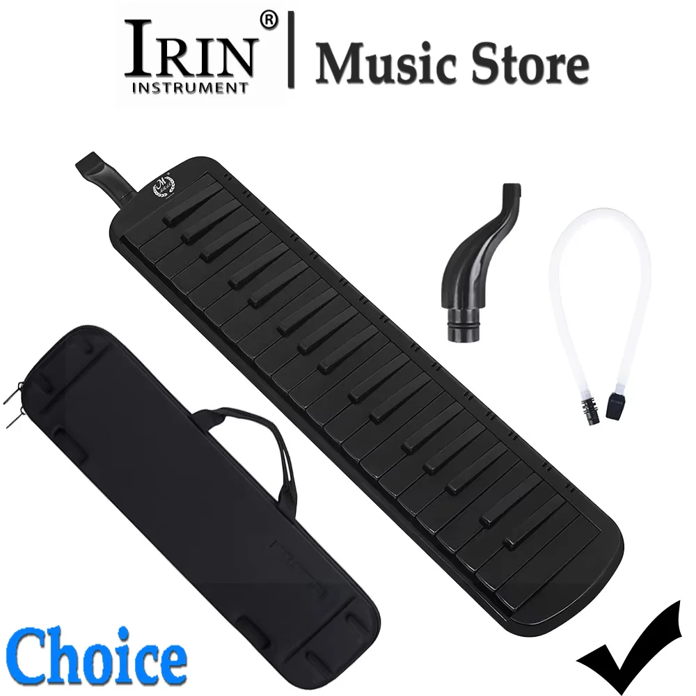 M MBAT 37 Keys Piano Melodica Quality Keyboard Musical Instrument Black With Carrying Bag High Grade for Beginners Music Lovers