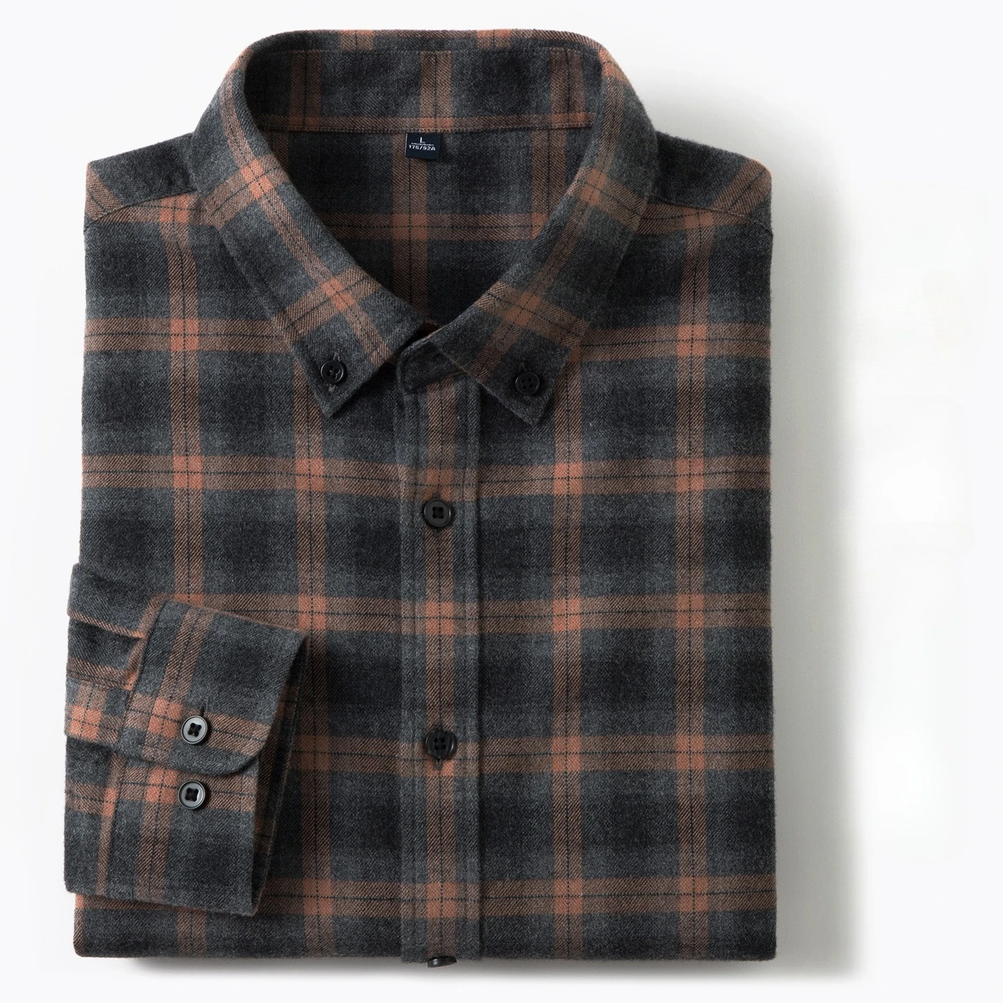 

New in shirt 100%cotton Brushed long sleeve shirts for men hight quality casual plaid tops vintage elegant designer clothes