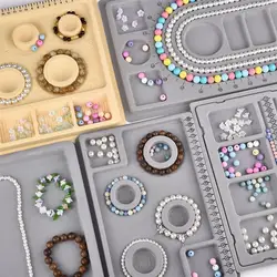 Flocked Bead Board Jewelry Making Measuring Tool DIY Bracelet Necklace Accessories Finding Organizer Tray Craft Tool