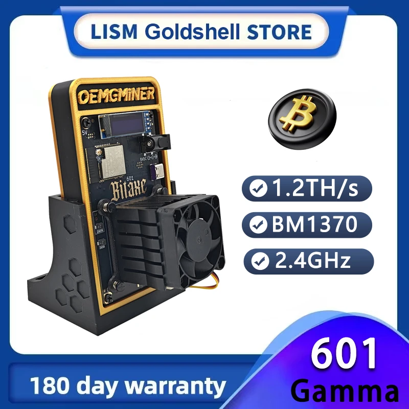 Bitcoins Miner Bitaxe Gamma 601 Antminer S21 Pro WiFi 18W BTC 복권 암호화 Asic Miner의 1.2TH/s 솔로 광부 BM1370 칩