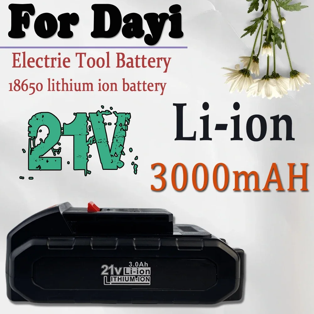 

21V 3000mAh Rechargeable Lithium-ion Power Tool Battery ，Suitable for Dayi Cordless Electric Wrench Car Impact Wrench