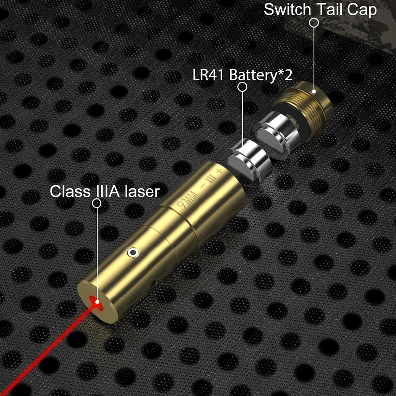 Upgraded Laser Bore Sight 9mm/223 5.56mm Zeroing Red Dot Laser Boresighter with Tail Switch for Pistol Shooting Accessories