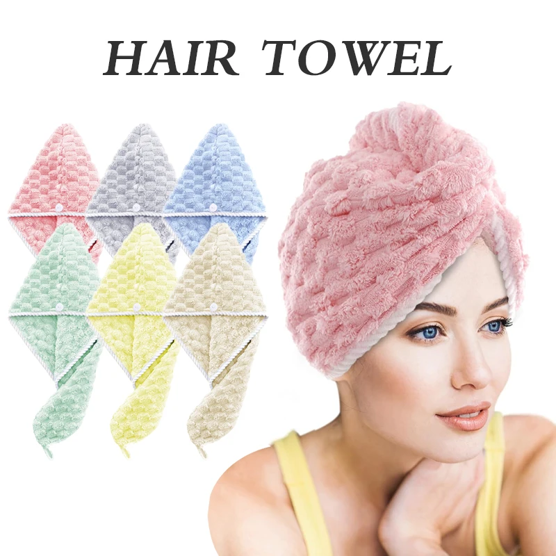 Microfiber Hair Towel Wraps, Super Absorbent Dry Hair Towel Long Hair Fast Drying Towels