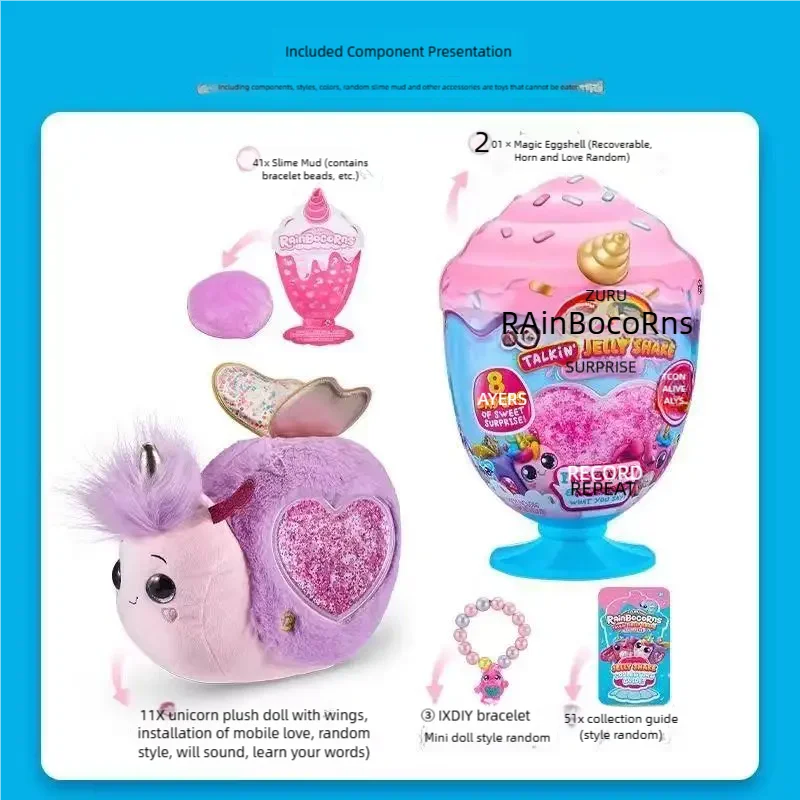 Zuru-Jouet en peluche RainBocoRns original pour fille, jouet électronique Rainbow Nairobi Orn, crème glacée, œuf magique surprise, boîte ennemi, beurre, cadeau de vacances