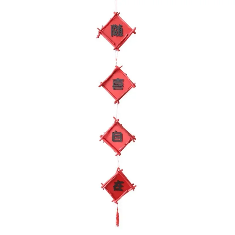 New Year's door hanging wooden decorative pendants, house warming, peace and joy, creative home layout