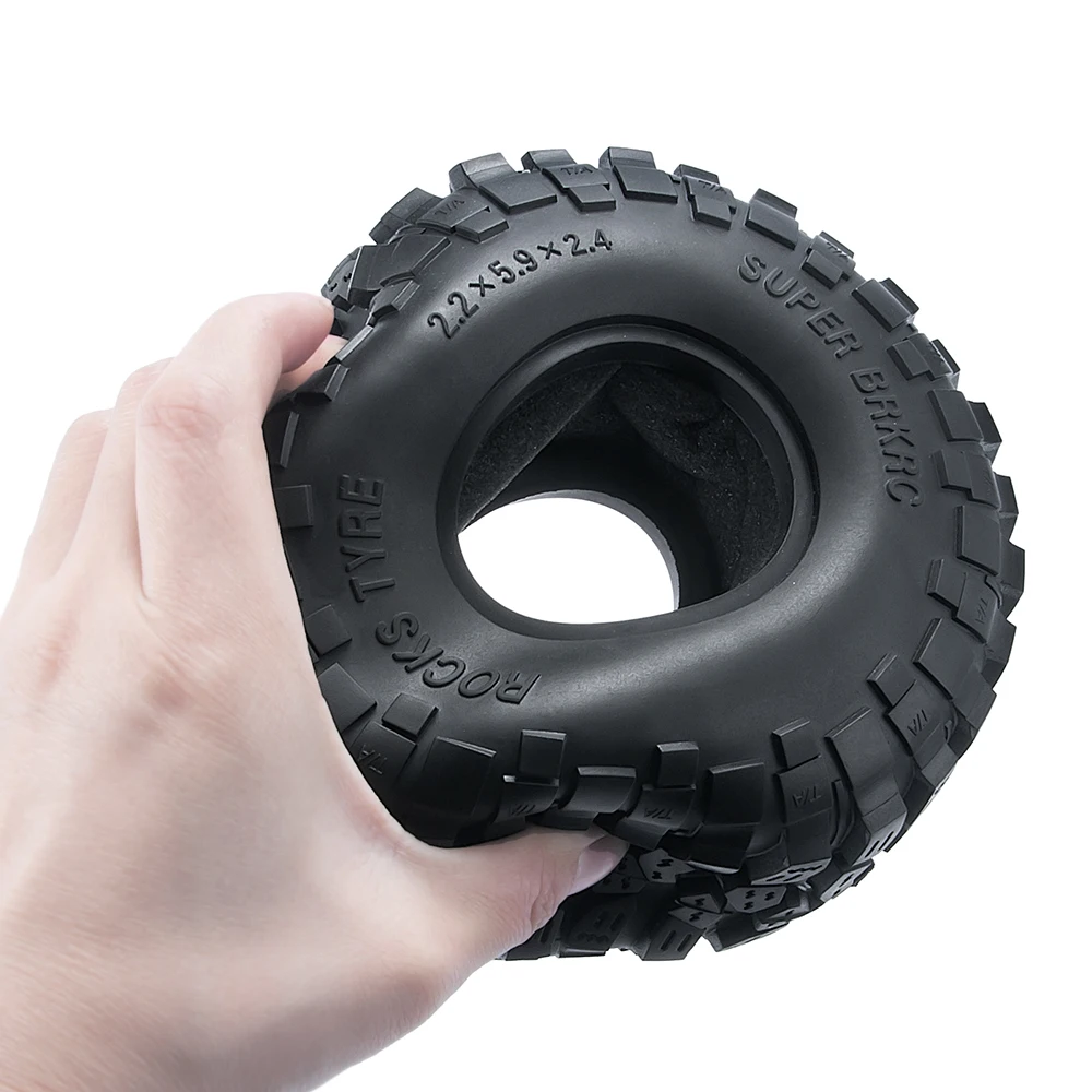 MIBIDAO 2.2 Inch Beadlock Rubber Wheel Tires 150*67mm for Axial SCX10 Wraith 90048 RR10 TRX-4 1/10 RC Crawler Car Model Parts