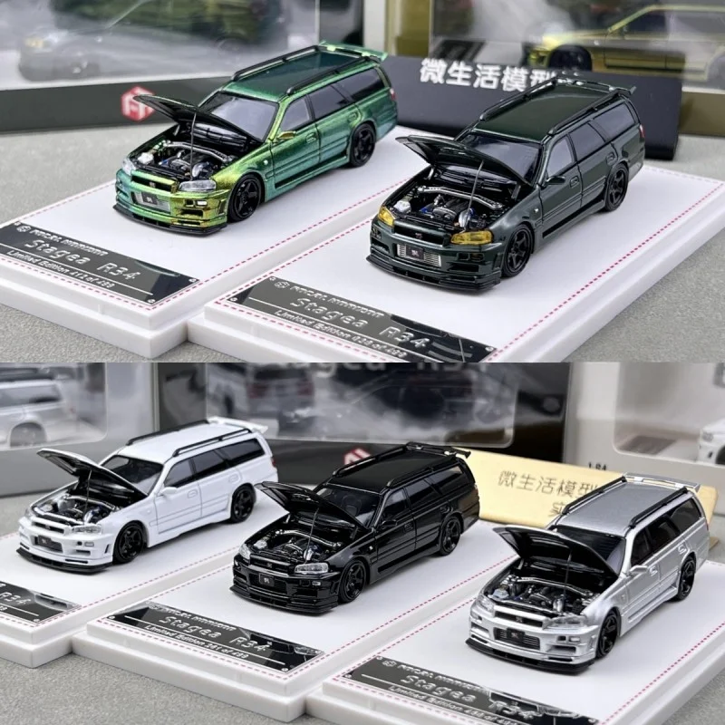 

Модель автомобиля Nissan 260RS Stagea R34 в масштабе 1:64, имитация из сплава, подарок для мальчиков на праздник, игрушка, коллекционный и декоративный предмет.