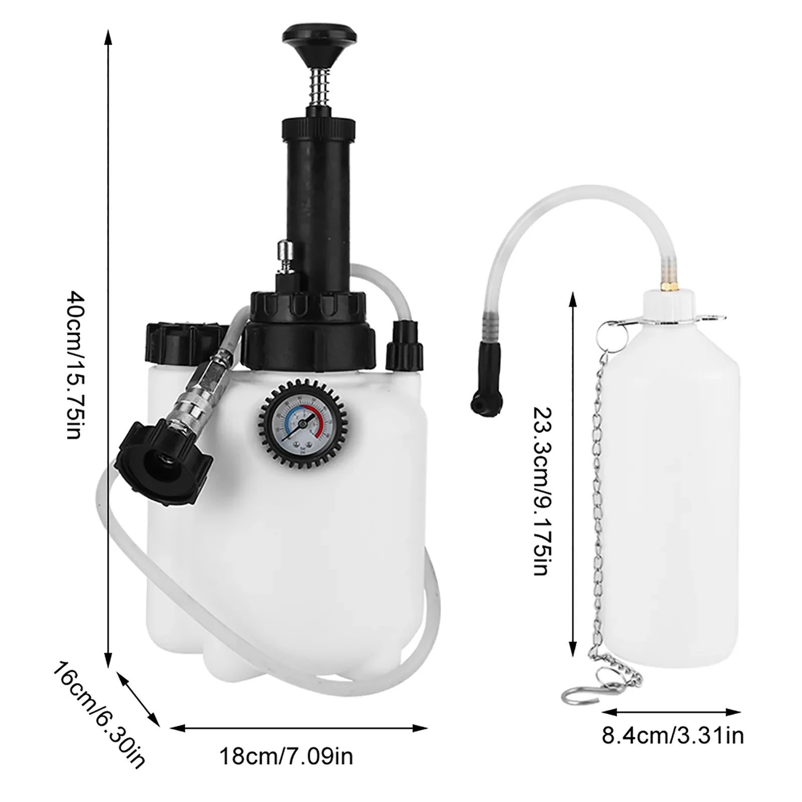 3L Brake Fluid Bleeding Kit for Most European Master Cylinders,Brake Bleeder Brake,3L Capacity Manual Brake