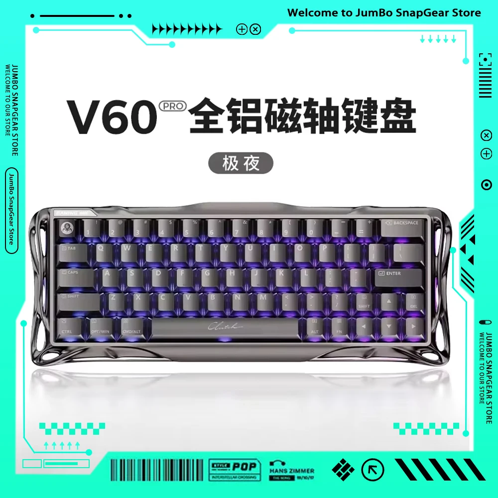GravaStar V60 Pro All-aluminum Magnetic Switch Gaming Keyboard Low Delay 3-Mode Mechanical Keyboard PC Gamer Accessories Gifts