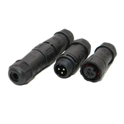 IP68 M12 Assembled Welded Connector Outdoor 2 3 4 5 6 7 8 Pin Waterproof Connector Joint Aviation Docking Male Female Plug
