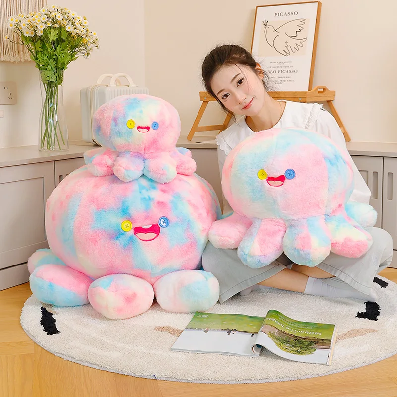 새로운 실물 같은 문어 봉제 인형 시뮬레이션 해양 동물 봉제 장난감 다채로운 문어 인형 및 어린이 선물용 봉제 장난감