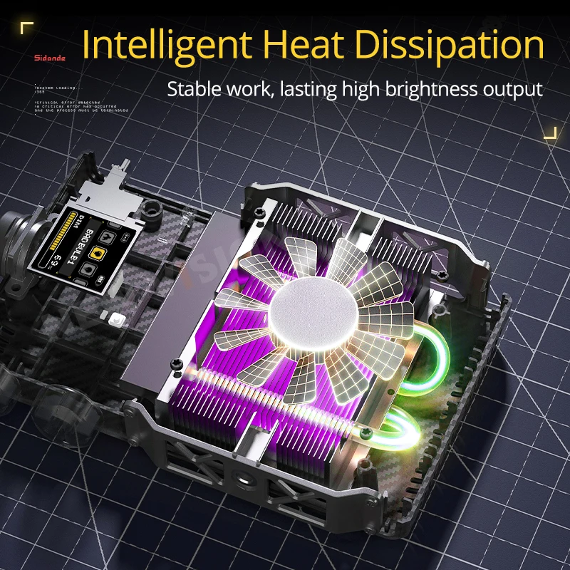 SIDANDE Q120 BI-Color LED Fill Light 144Wh Battery APP-Controlled Spotlight 120W DC Adapter Optical Condenser&Art Beam For Live