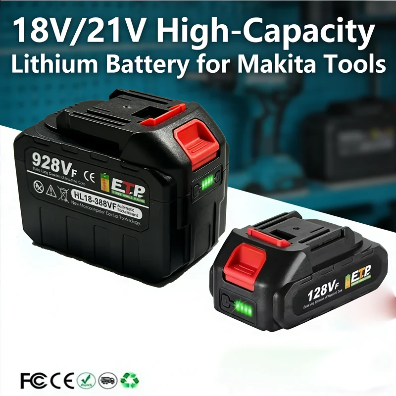 Para Makita 18V 21V herramientas eléctricas batería 128VF 388VF 928VF BL1850B recargable de iones de litio para taladro, llave de impacto, sierra, amoladora