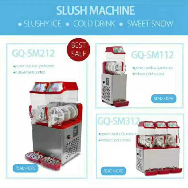 OEM Commercial 12L Slushy Machine Smoothie Frozen Drink 3 Tanks Slush Ice Making Machines for Sale