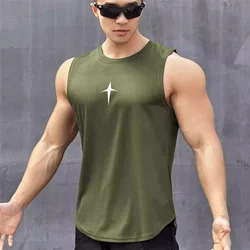 summer Sleeveless vest outdoor sport tank top running fitness undershirt quick drying round neck gym T-shirt men Breathable tops