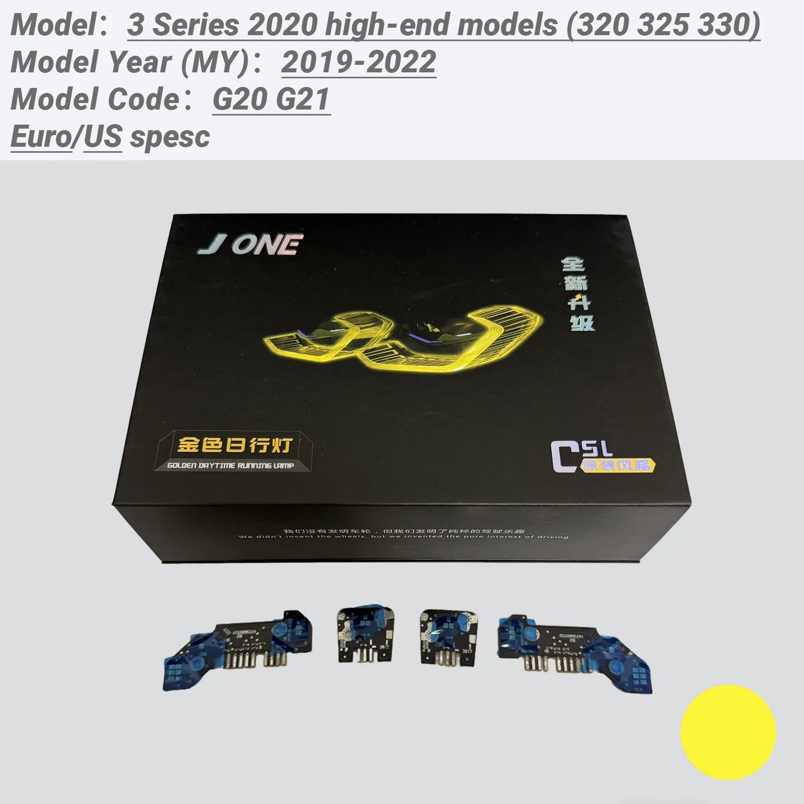 DRL LED Light Chip for BMW 3 Series Highline G20 G21,Yellow Source Module Fits 2019-2022 LED Headlight Upgrade 320 325 330 view 2