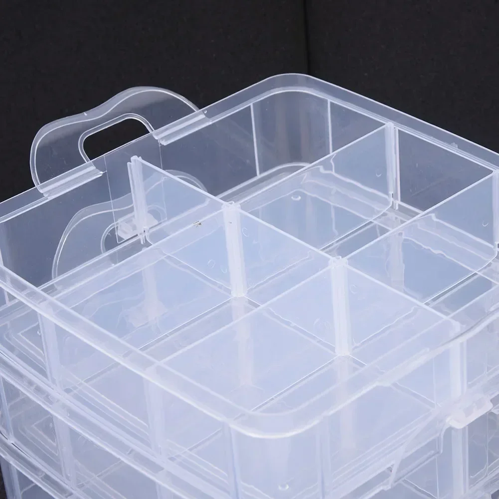 High Quality Clear Plastic Jewelry Bead Storage Box For Crafts And Organizing 3 Layer Container Organizer Case