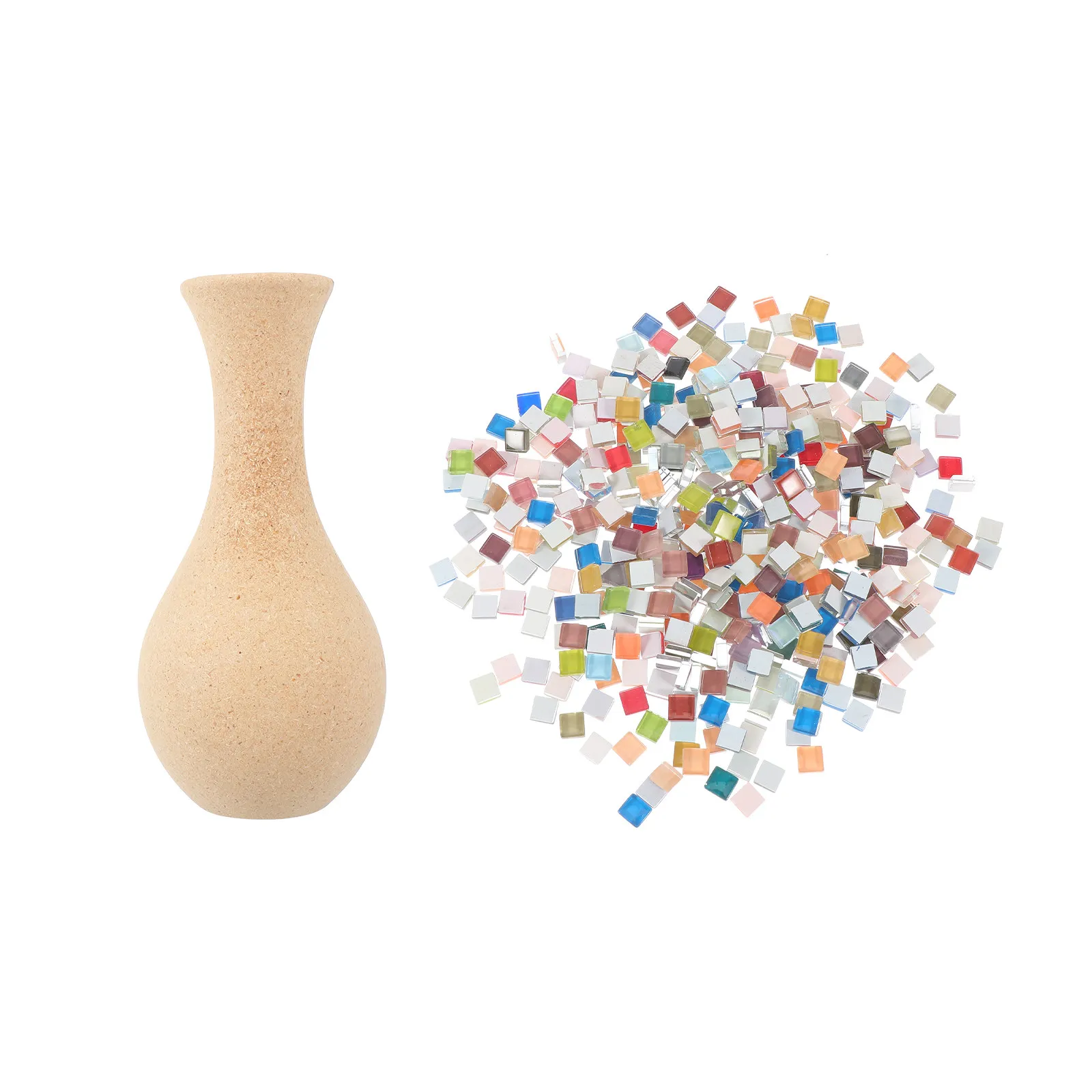 

Набор для творчества: мозаичная ваза для цветов своими руками (дерево и стекло) – развивающий художественный набор для совместных занятий родителей и детей