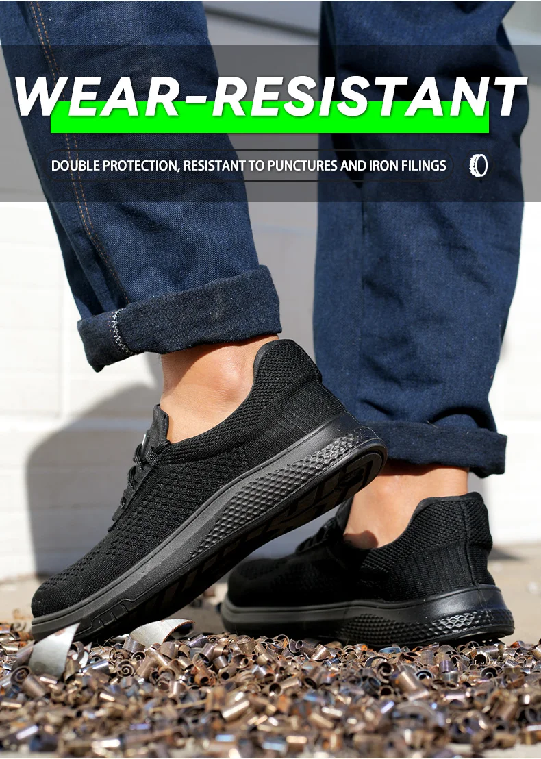 Neue rutschfeste Arbeitsschuhe für Herren, Stahlkappenschuhe, durchtrittsichere Arbeitsschuhe für die Baubranche, bequeme Sportschuhe für Herren – Detail 11
