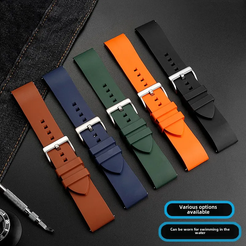 20mm 23mm Rubber Strap For Blancpain Fifty fathoms 5000 5015 5066 5200 Quick Release watch band For men women universal Bracelet