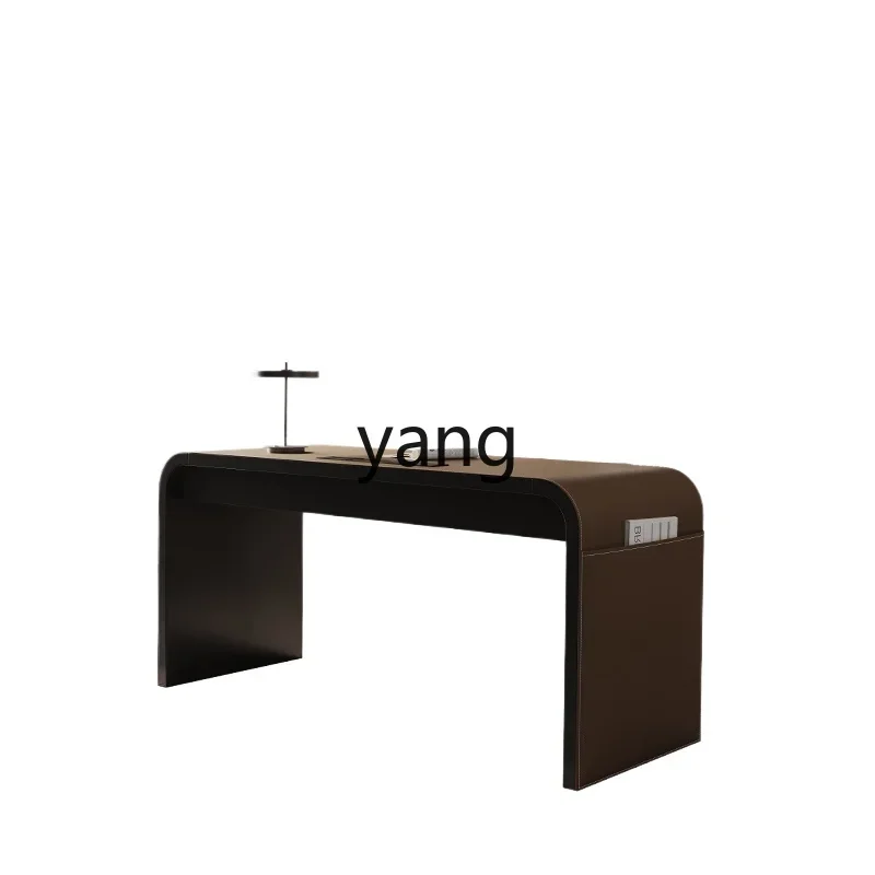 

LMMinimalist Desk Modern Light Luxury Saddle Leather Advanced Creative Writing Desk