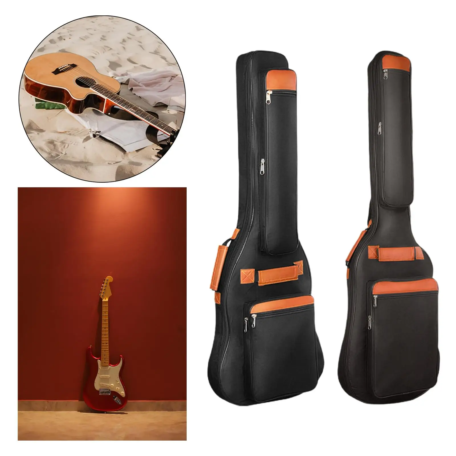 Electric Guitar Bags Backpack with Pocket Acoustic Guitar Case Bass Gig Bag