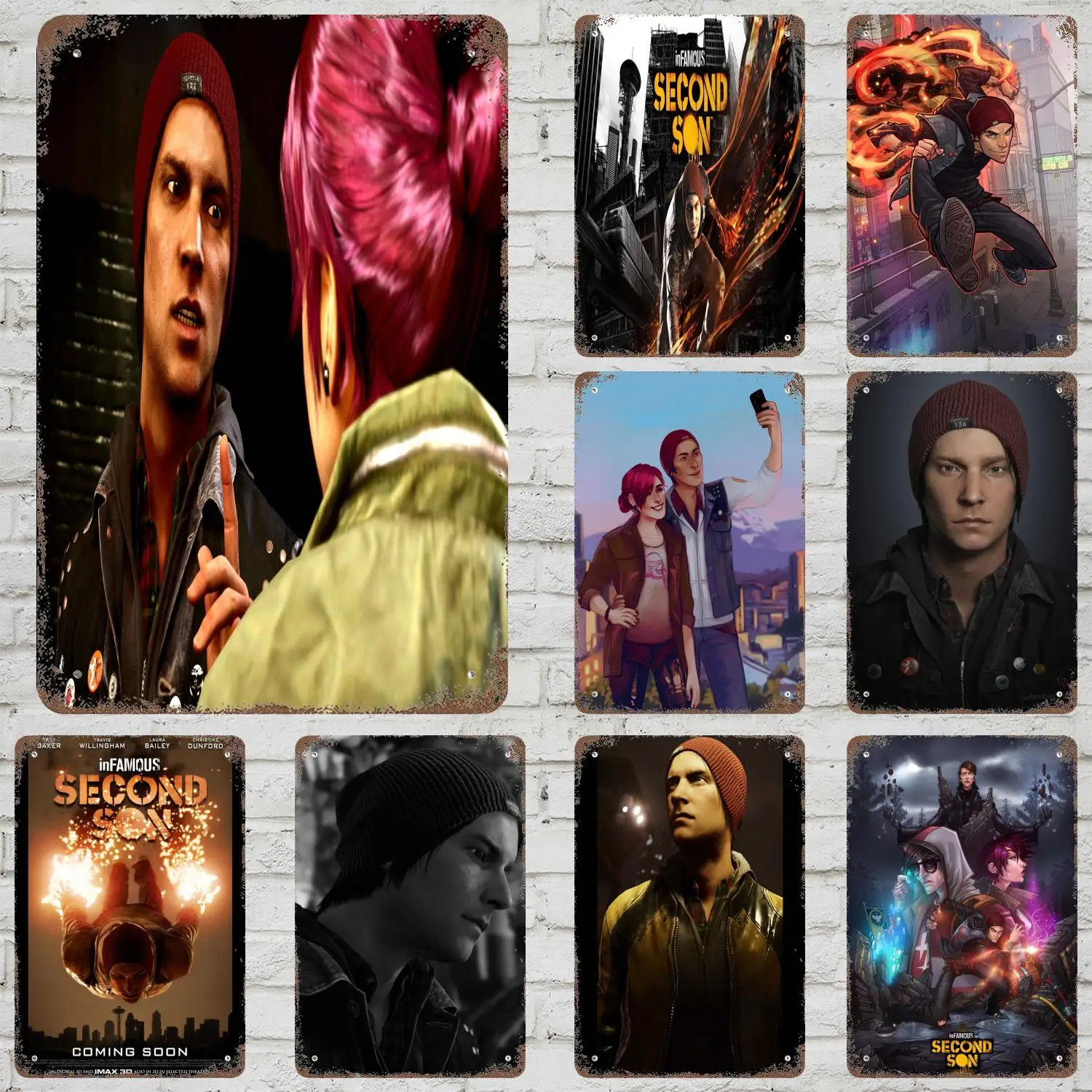 InFamous Second Son - Letrero de metal divertido para bar, placa retro, letrero vintage, bebedero con alcohol, pub, club, decoración de pared de cocina