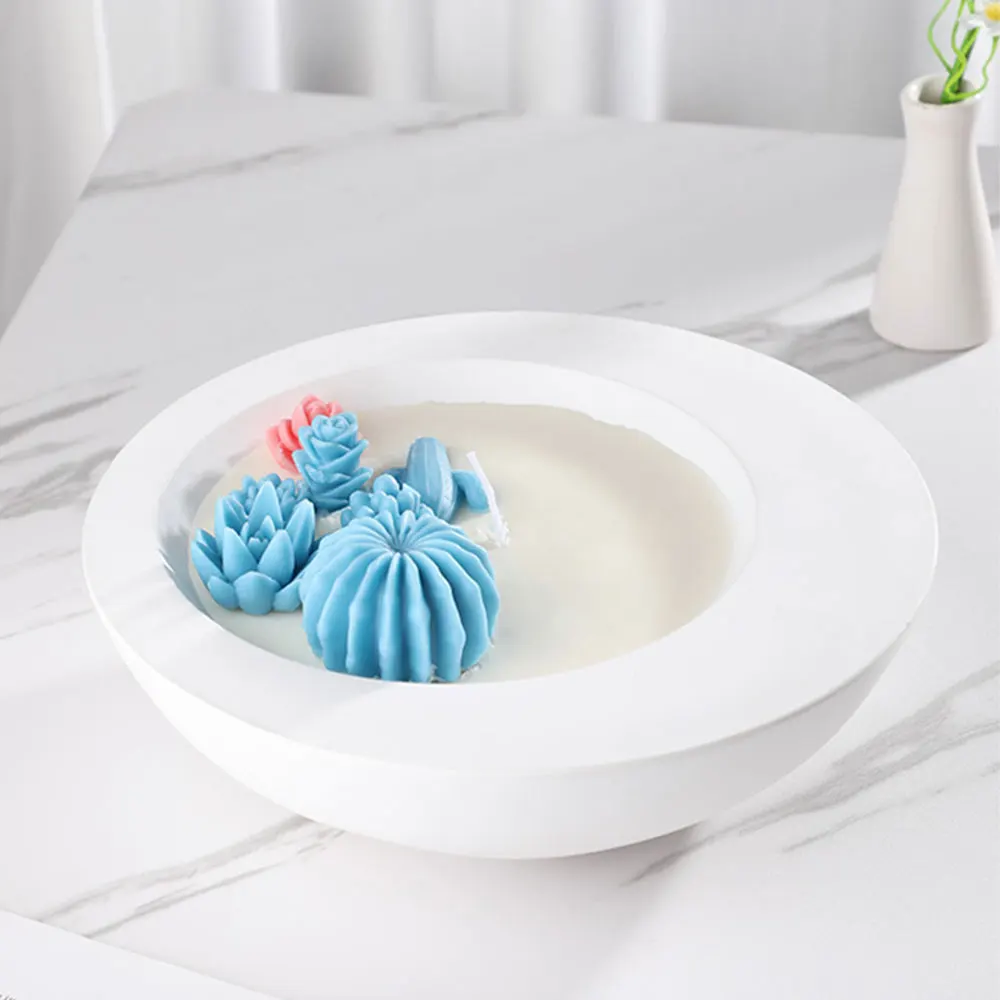 hemispherical Cement Candle Bowl Mold DIY Fish Tank Candle Vessel Outdoor Flowerpot Concrete Casting Mould