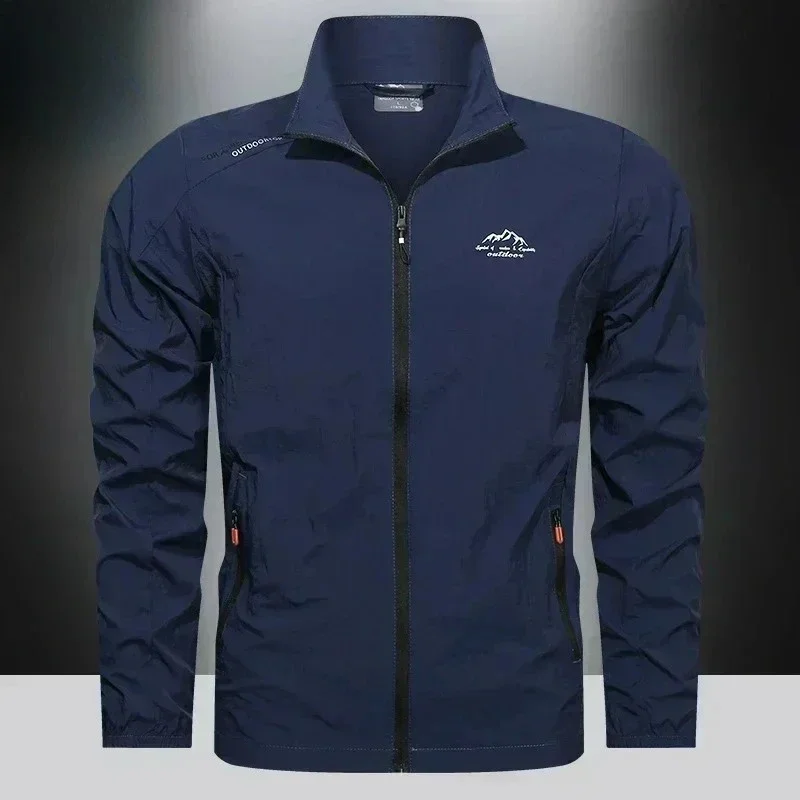 

Мужская летняя ветровка с карманами на молнии, УФ-солнцезащитные куртки, дышащая сверхлегкая рабочая одежда, уличные тонкие пальто для кожи, лагерь