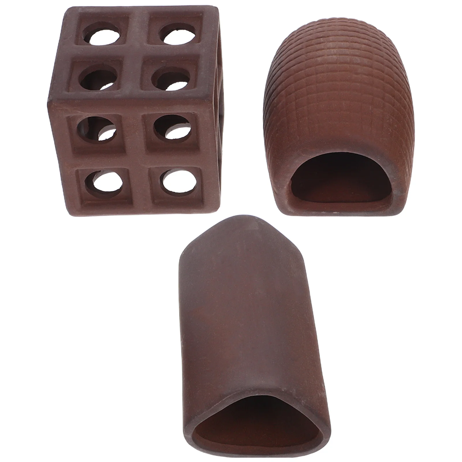 

3Pcs Purple Sand Ceramic Aquarium Decor Fish Hideout Shrimp Shelter Breeding Cave Tank Landscaping Aquarium Decorative Rockery