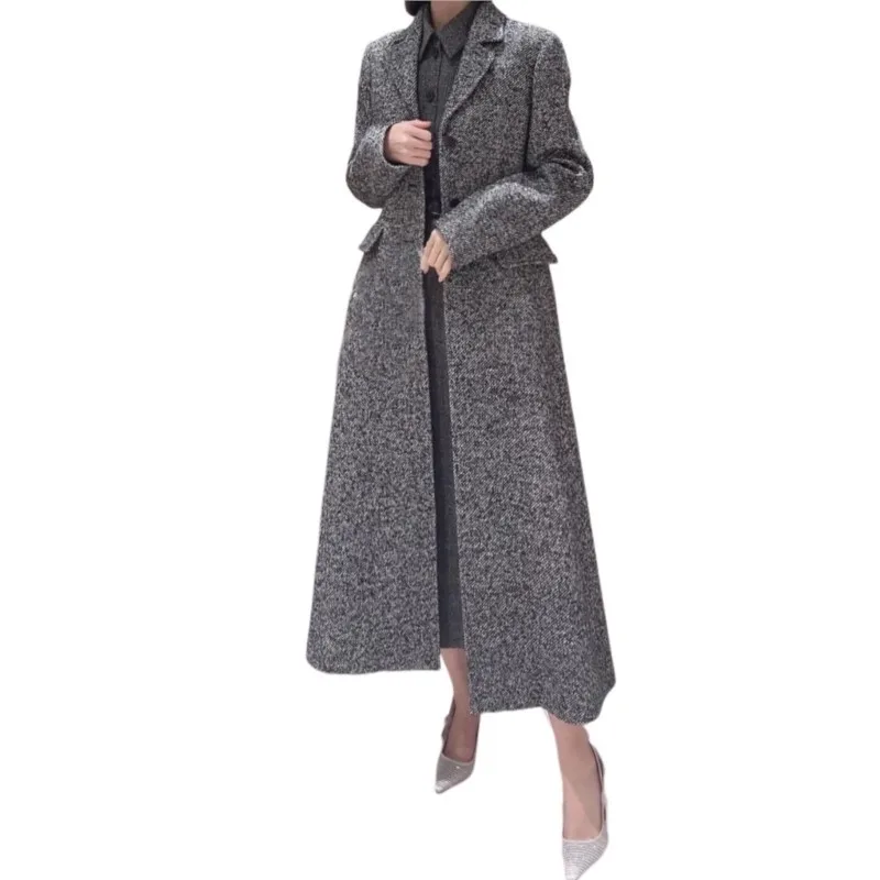 

Winter trench coat 90% Real wool Cashmere coat Regular Pockets Office Lady cultivate one's morality version of top quality